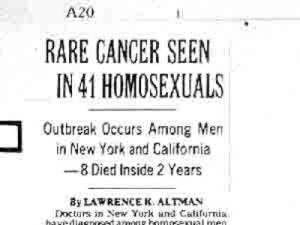 Une d'un journal américain en 1981.