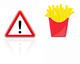 Image logo Attention et clipart cornet de frites
