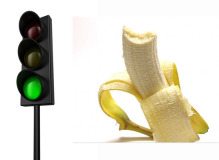 Image clipart feu vert et fruit (banane)