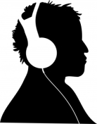 Personnage écoutant de la musique