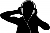 Personnage écoutant de la musique